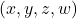 (x,y,z,w)