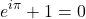 \[e^{i\pi} + 1 = 0\]